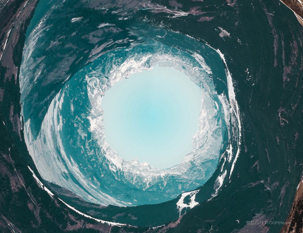 高清雪山风景画素材