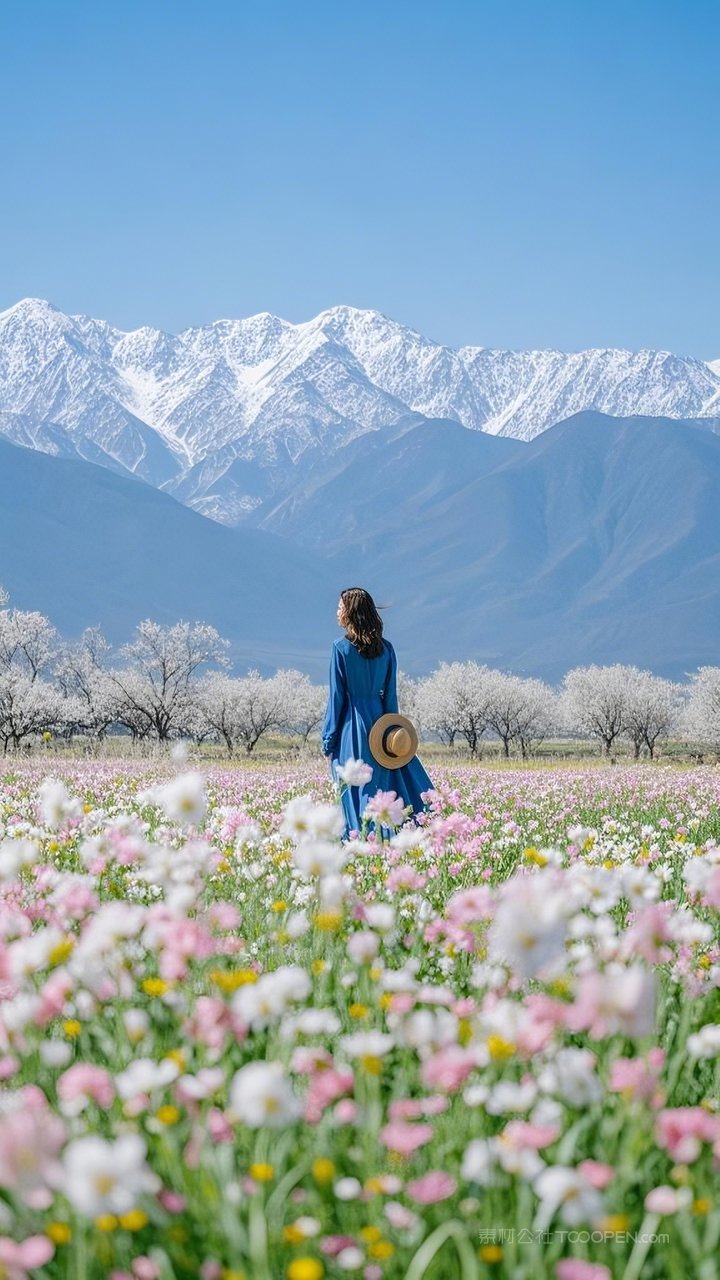 春天春节风景风光景色田园花海唯美