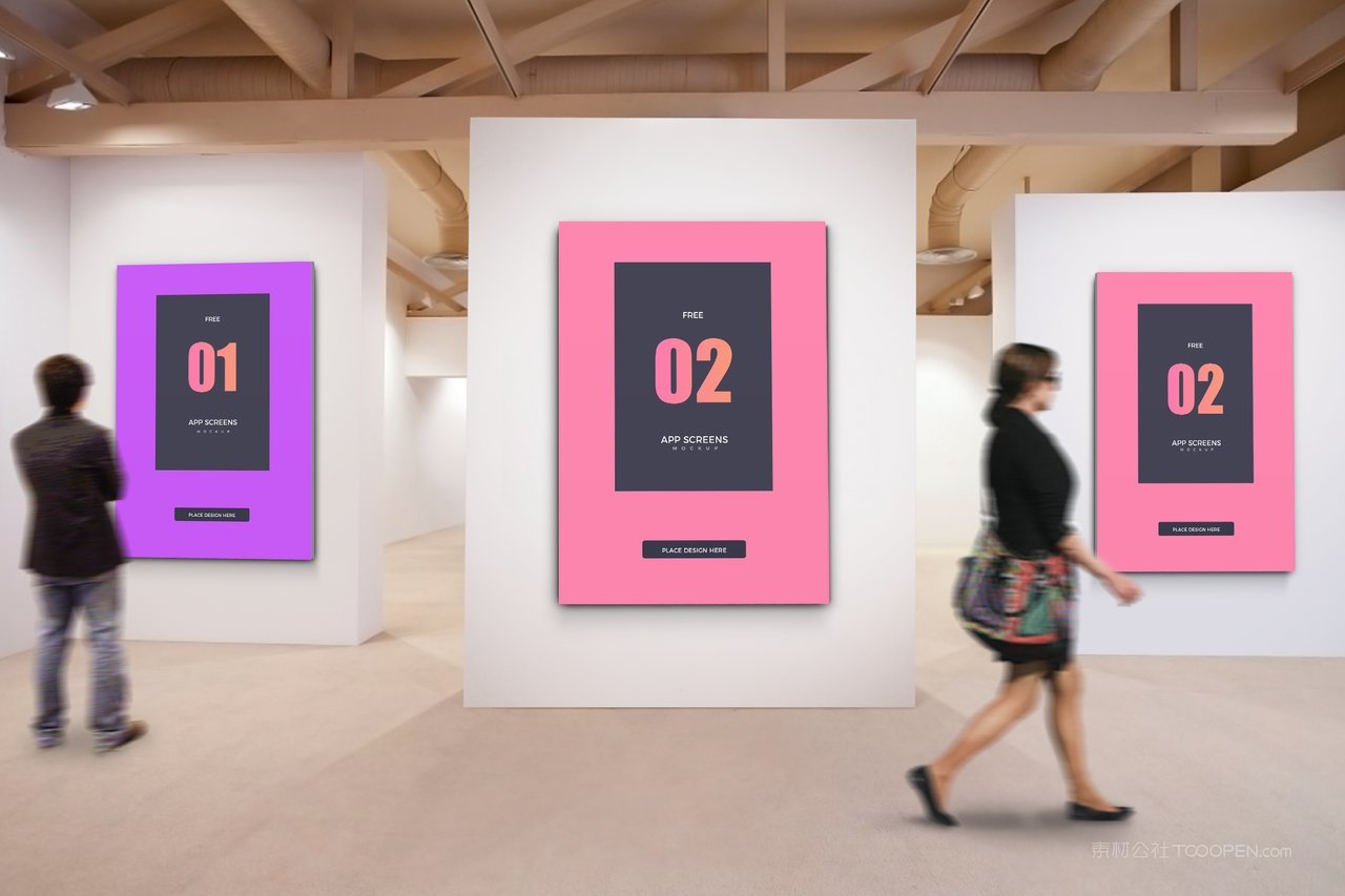 【1275期】渐变紫展厅展会海报样机 (15)