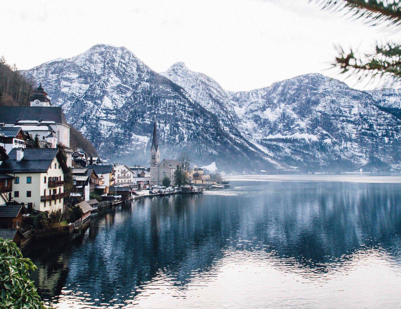 雪山风景画图片