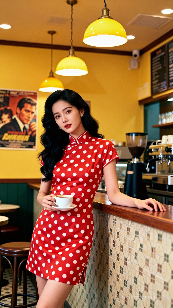 长腿气质古装性感女性美女旗袍模特