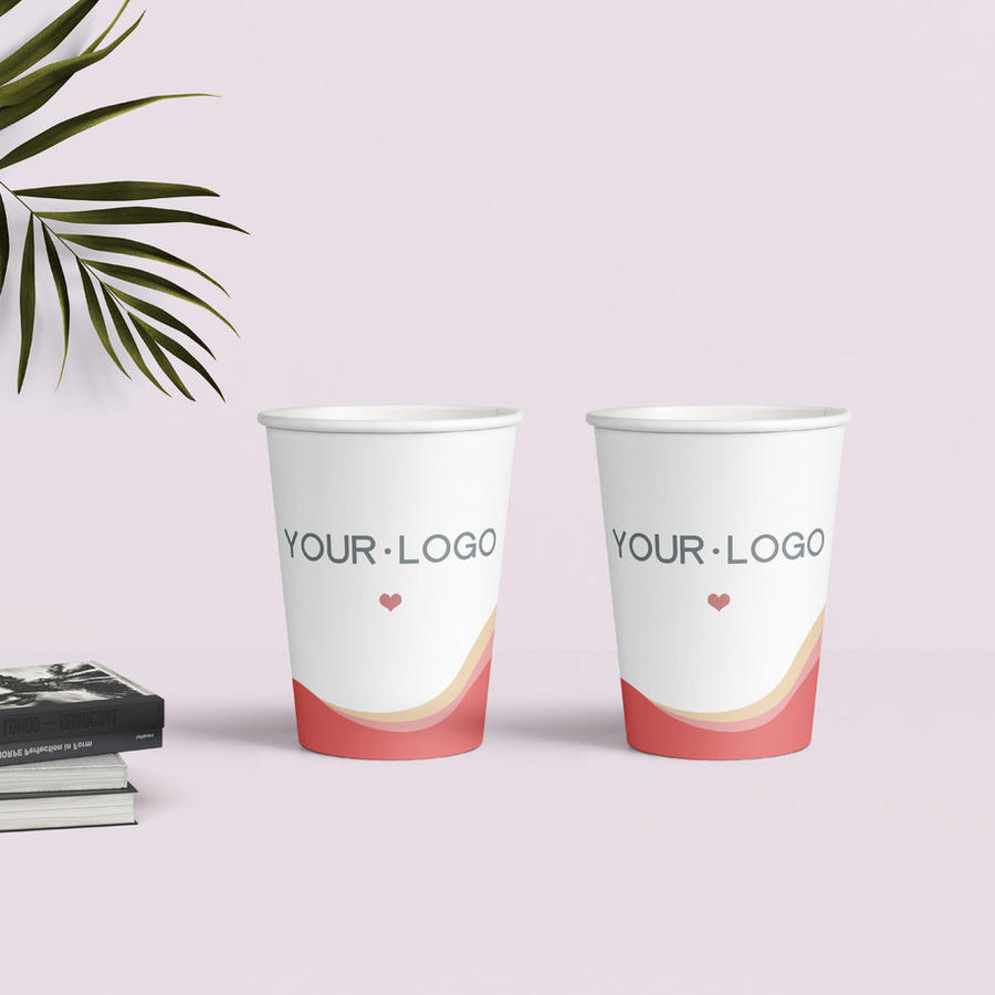 简洁大气纸杯贴图样机