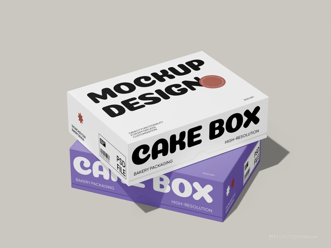 纸蛋糕盒样机