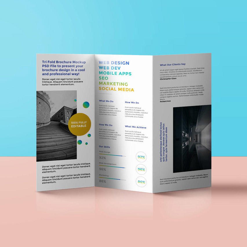 三折叠宣传册样机