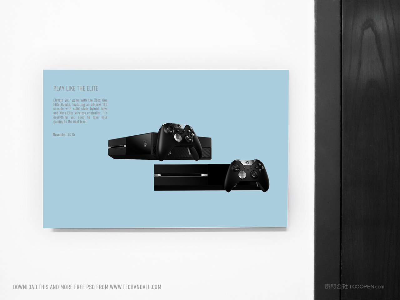 蓝色装饰画海报品牌vi展示贴图样机