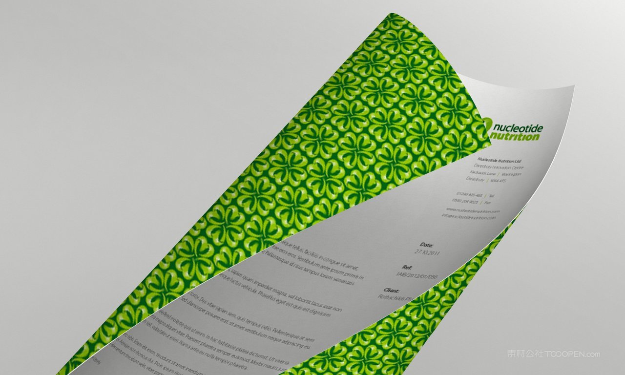 清新绿宣传单信纸vi办公用品样机贴图