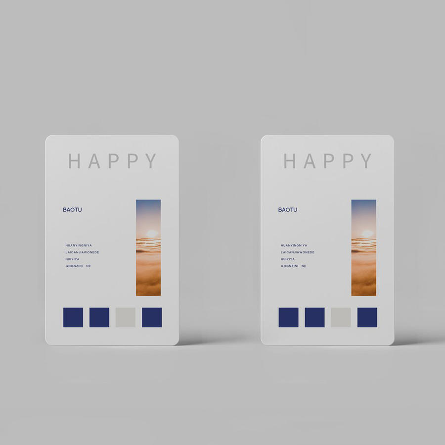 竖立的圆角卡片贴图样机