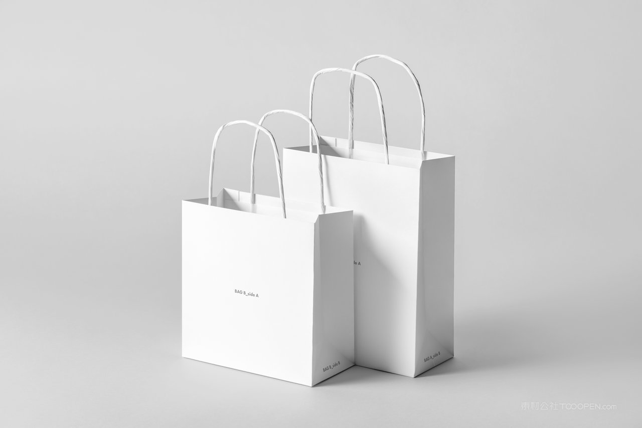 白色高档环保纸袋手提袋子vi展示贴图样机