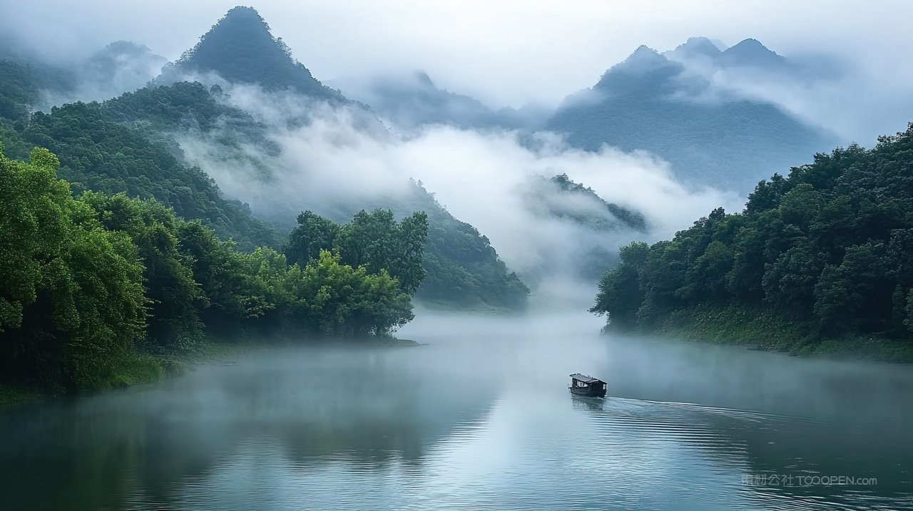 意境群山宁静风景山脉天空山峰高山唯美