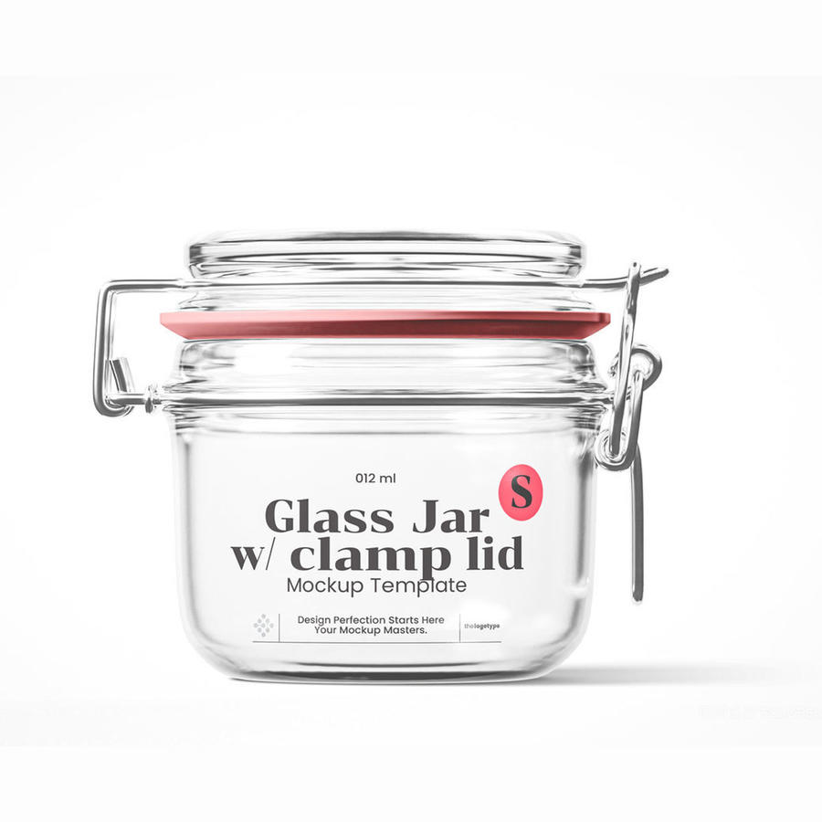 带夹盖的玻璃罐样机