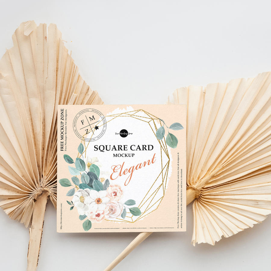 优雅方形卡片样机