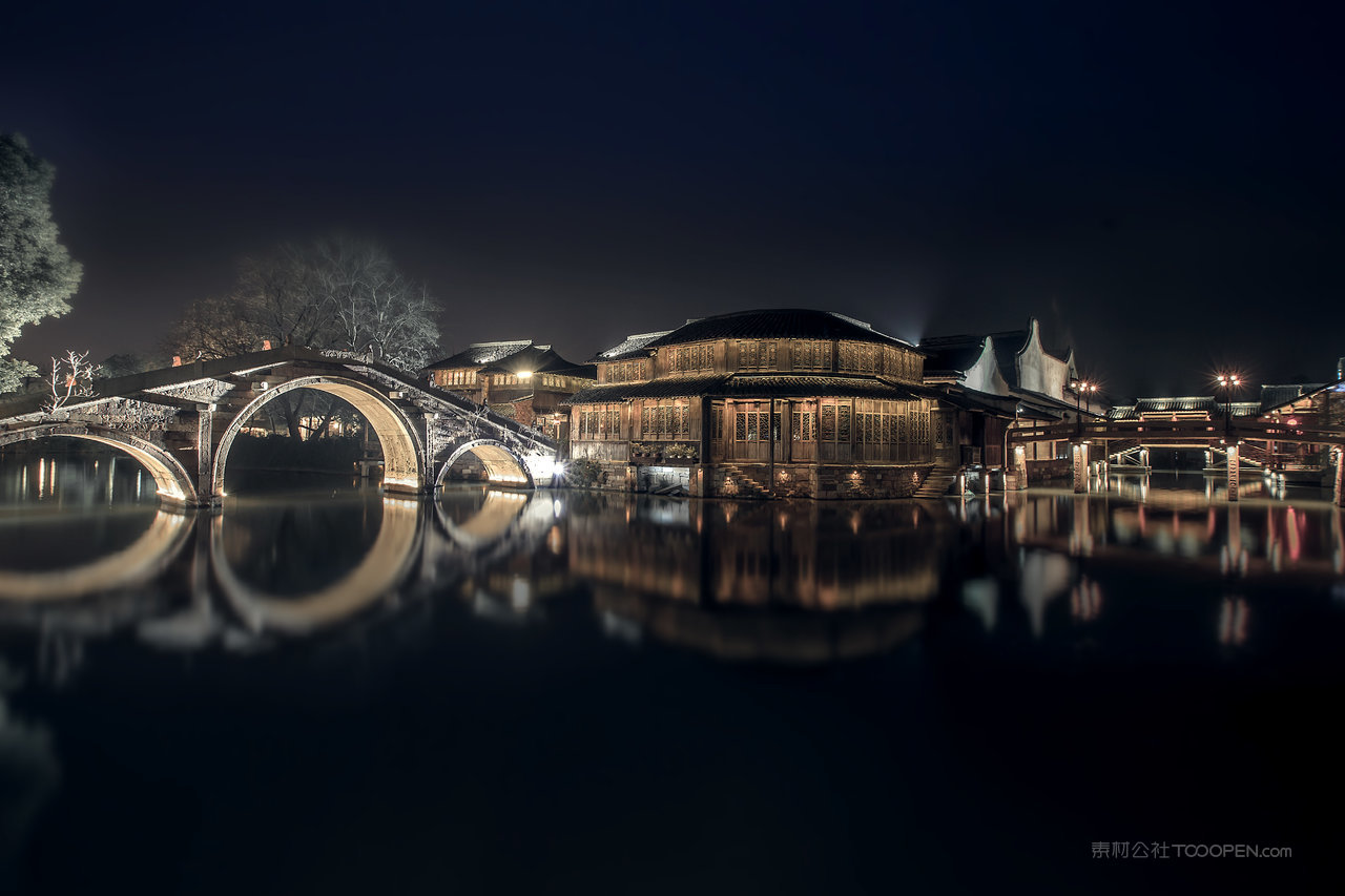 唯美浙江乌镇风景画图片