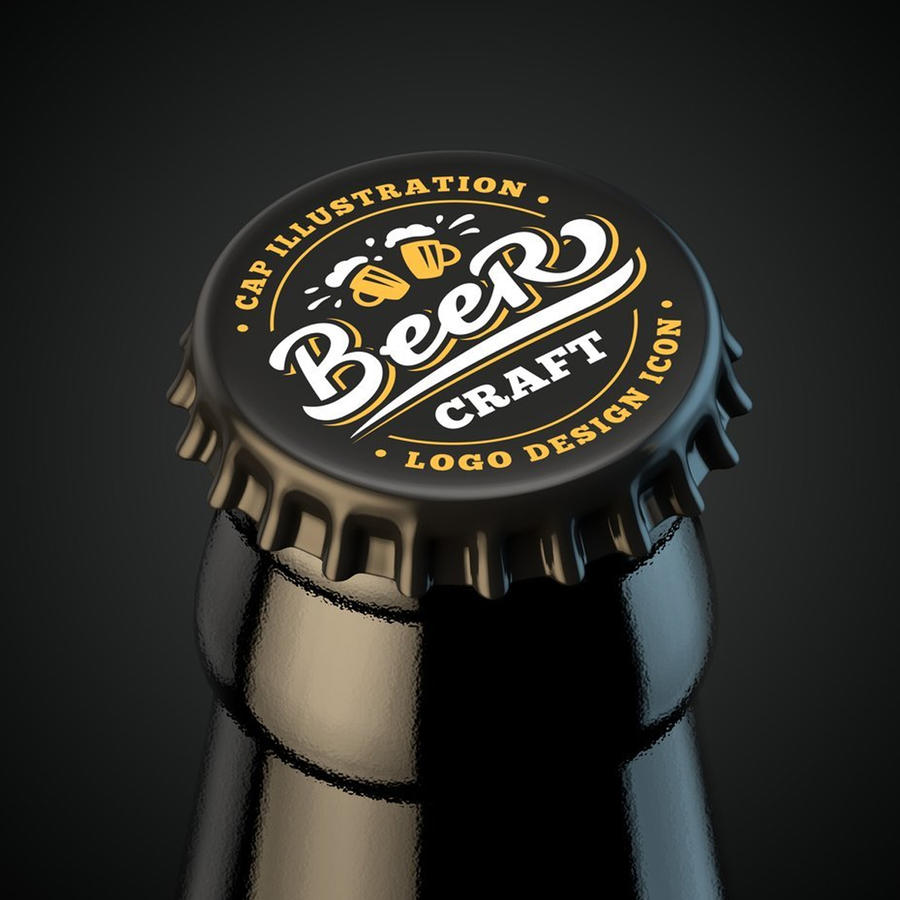 啤酒瓶盖标签样机