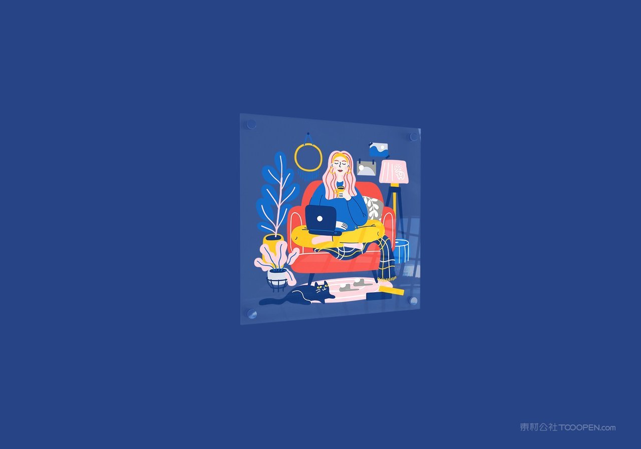 手帕蓝色品牌vi展示贴图一键样机 (224)