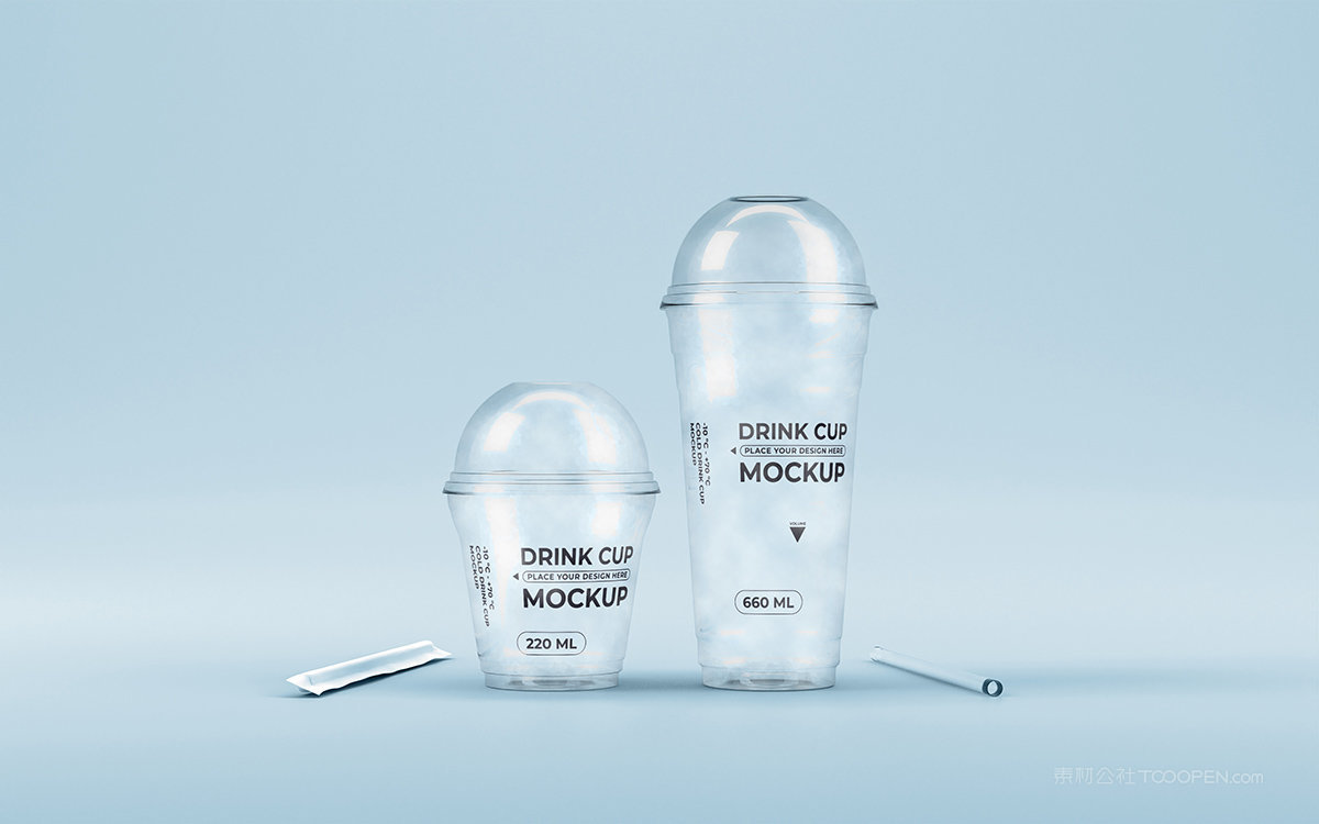 【1249期】一次性透明奶茶杯子样机 (28)