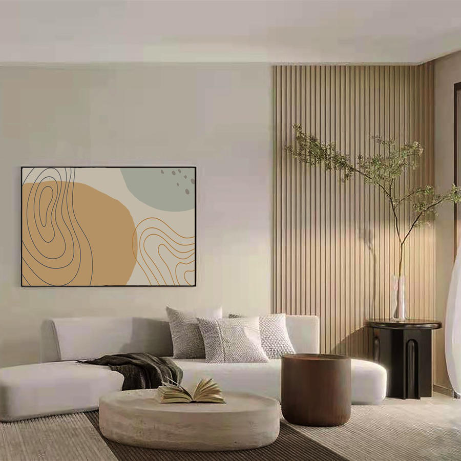 极简日式色沙发背景墙挂画贴图样机