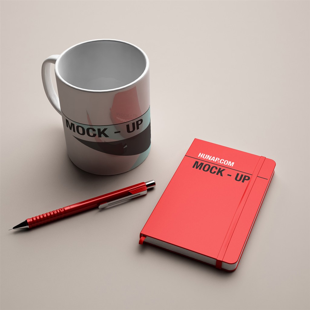 水杯和记事本样机