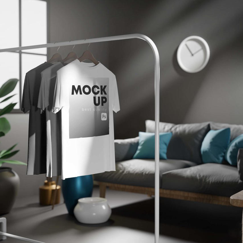 晾挂男士t恤展示样机