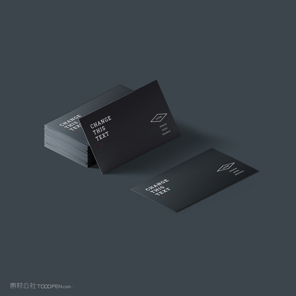 黑白底创意个人名片样机