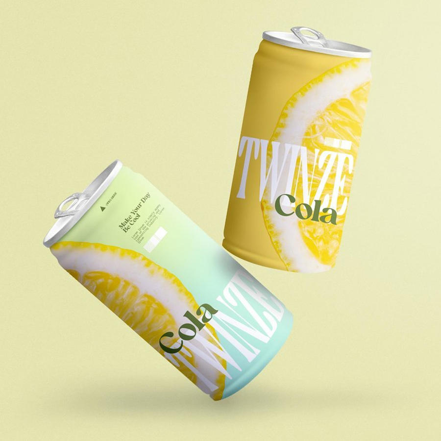 漂浮的饮料罐样机