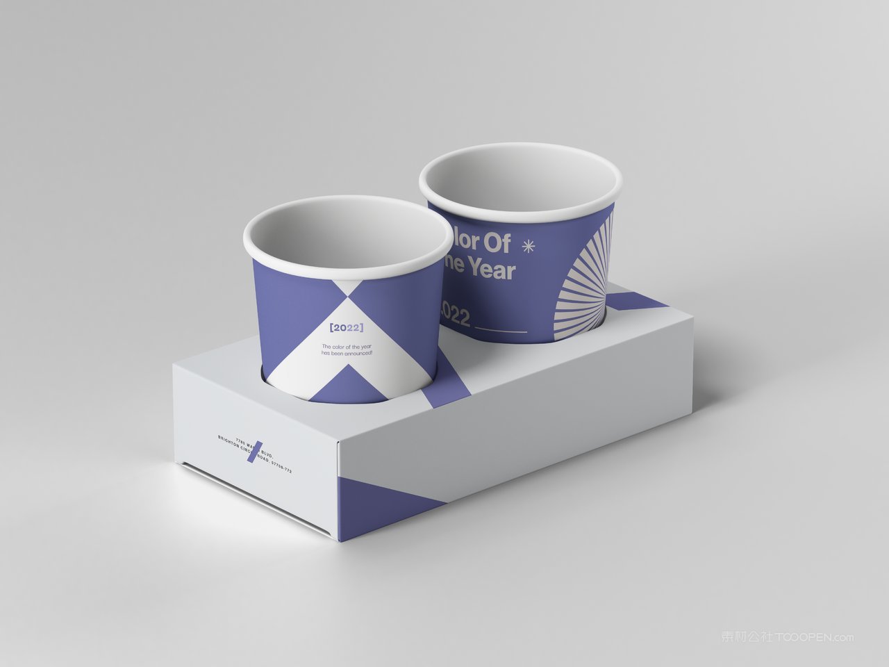 奶茶杯套装盒品牌文创企业ps分层智能样机