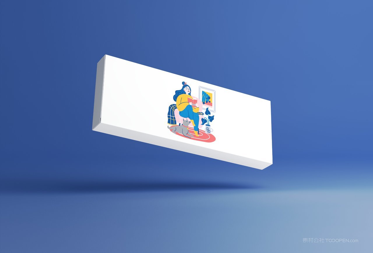 白色长条包装纸盒品牌vi展示贴图一键样机 (50)