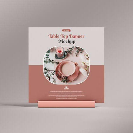 方形桌面横幅样机