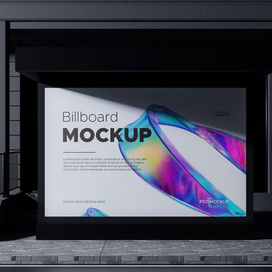 停车位广告牌海报样机