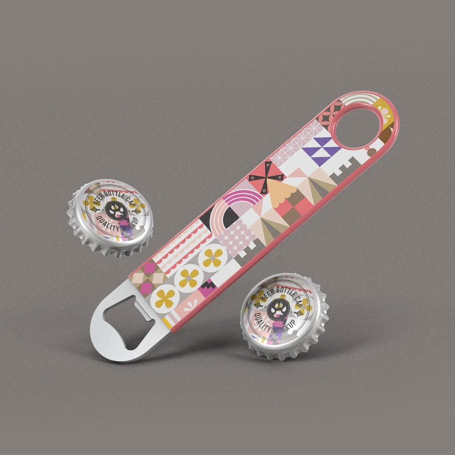 【1826期】啤酒开瓶器vi定制图案样机 (1)