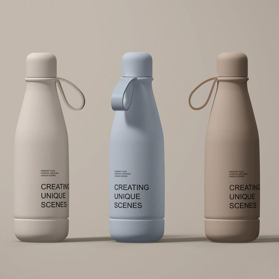 哑光水瓶和纸管样机