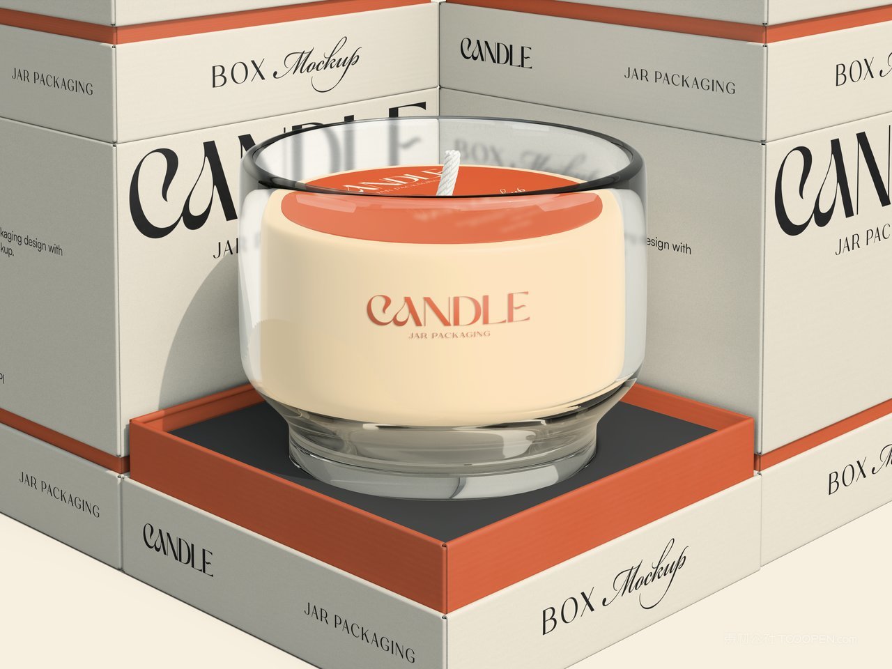 蜡烛和包装盒样机