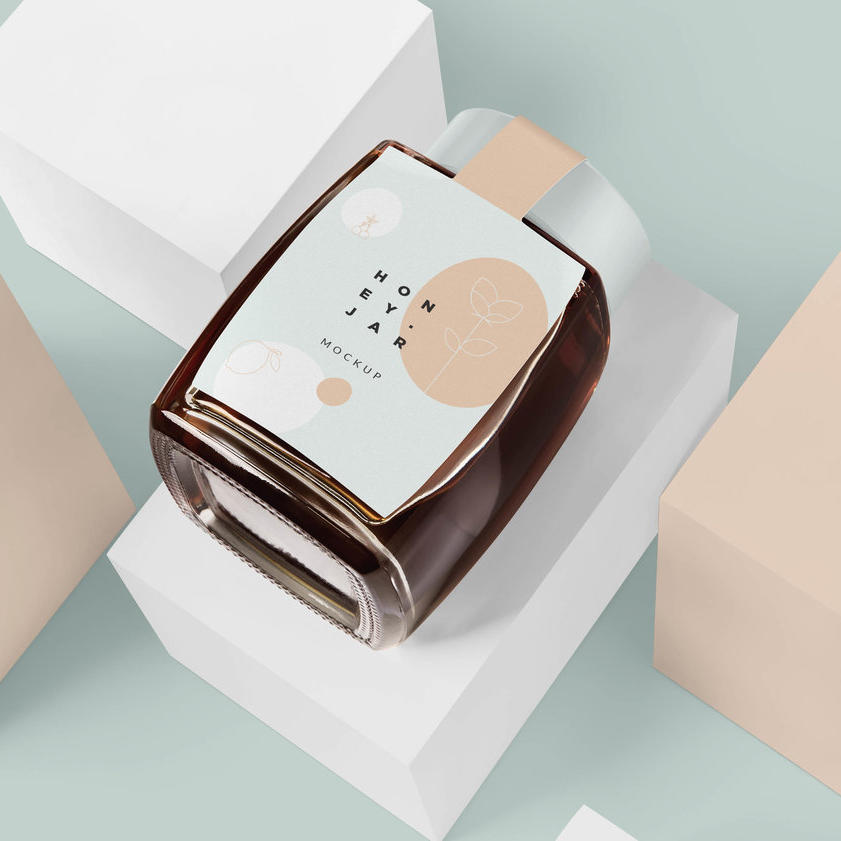 蜂蜜玻璃罐标签样机