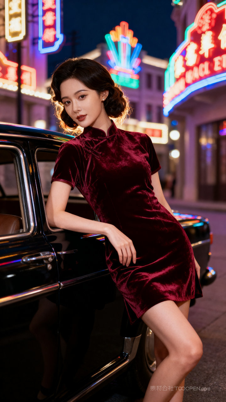 美女旗袍模特长腿古装气质性感女性