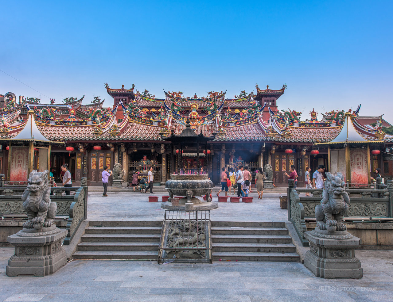 关岳庙风景画图片