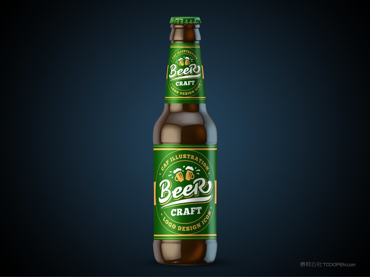 啤酒瓶标签样机