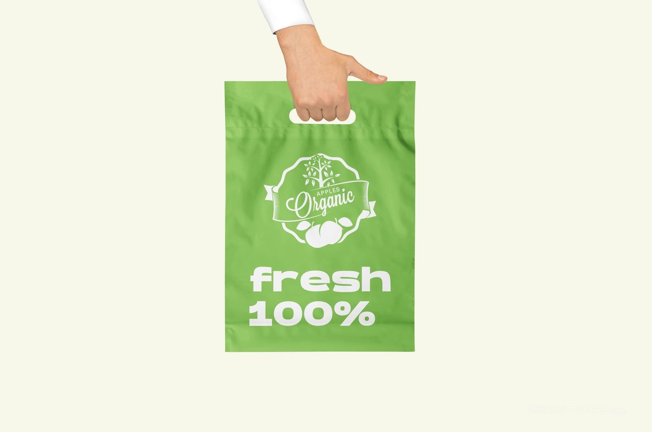 【1252期】手提袋绿色水果店品牌vi样机 (8)