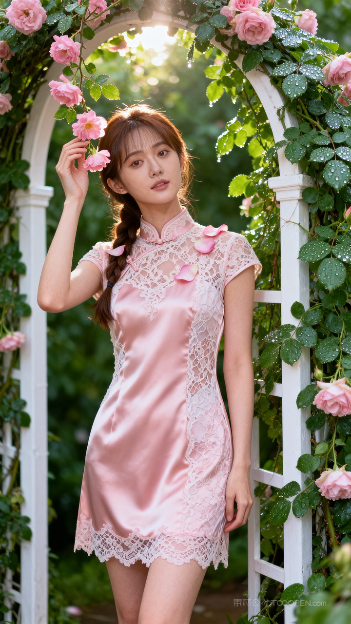 女性国风模特性感旗袍气质美女长腿