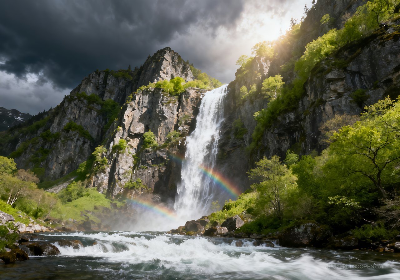 风景山峰天空唯美河流意境春天春意