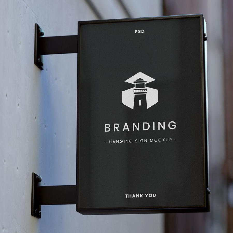 复古壁挂标牌广告牌样机