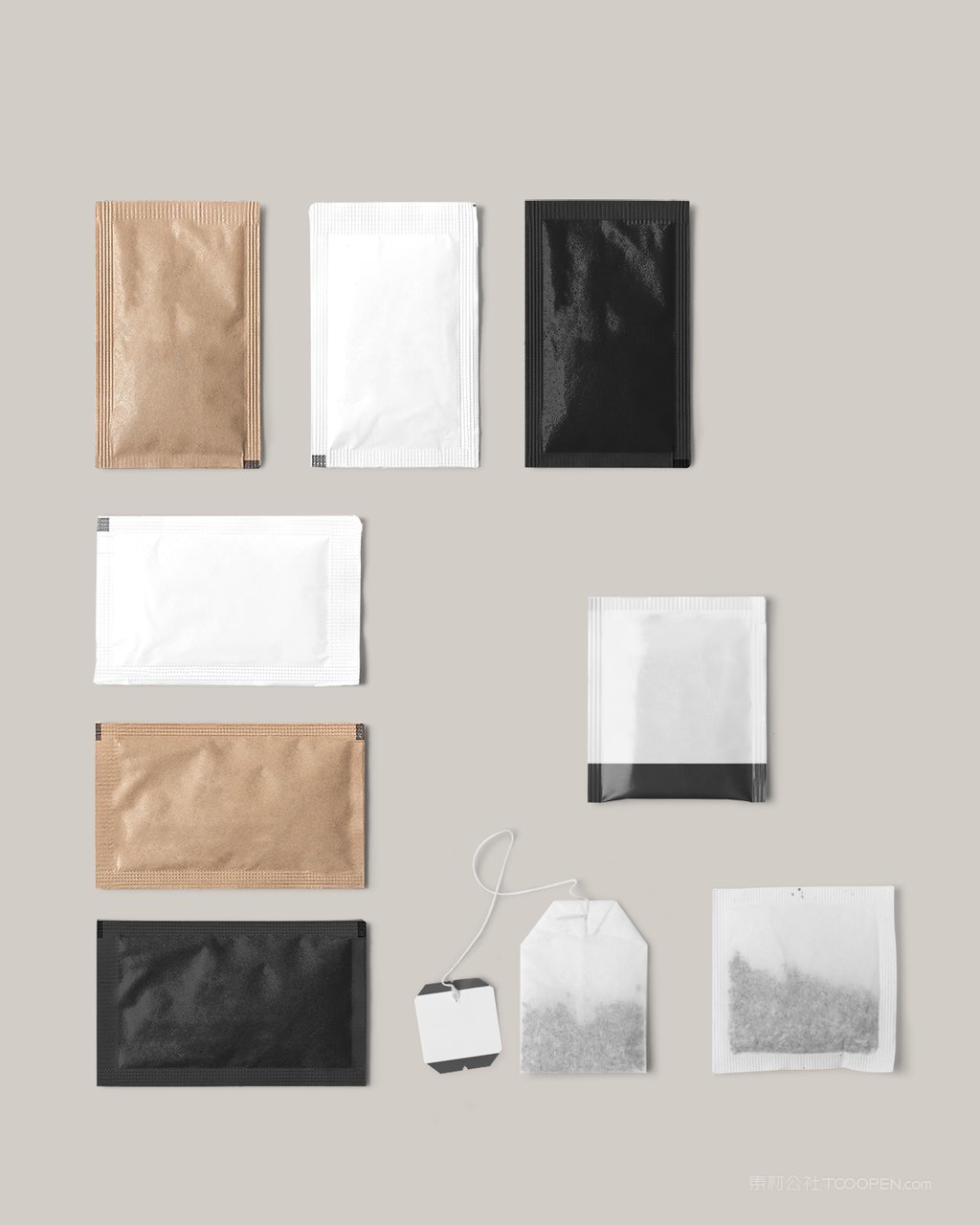 白色一次性茶包碎茶包装样机