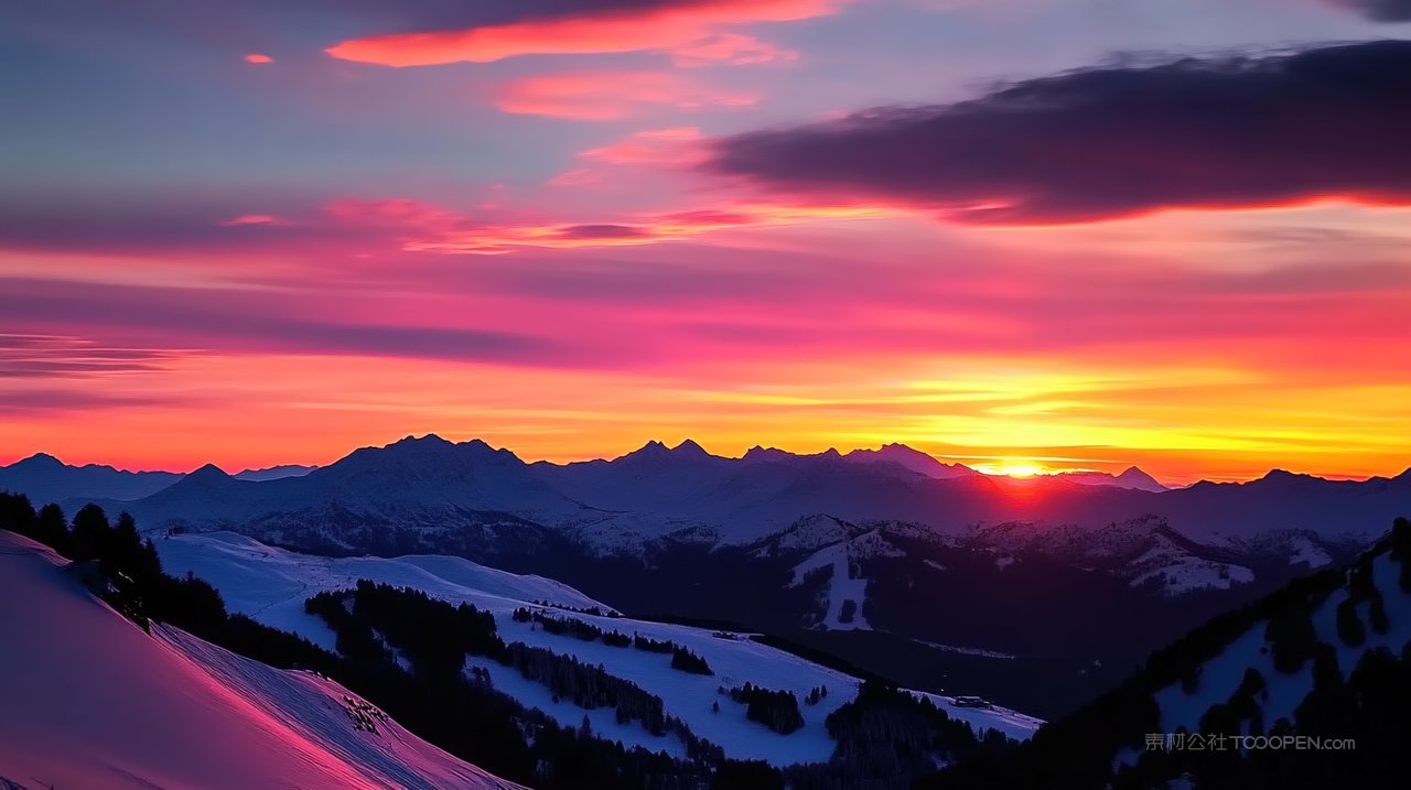 山峰自然群山景色唯美景观风景天空宁静山脉
