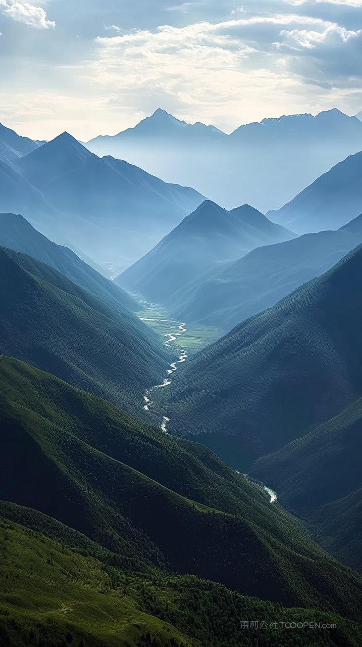 唯美山峰自然意境天空景观风景群山