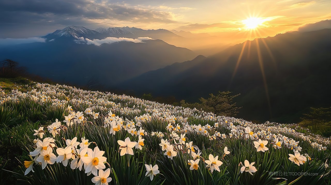 高山风景山脉天空群山自然山峰唯美宁静