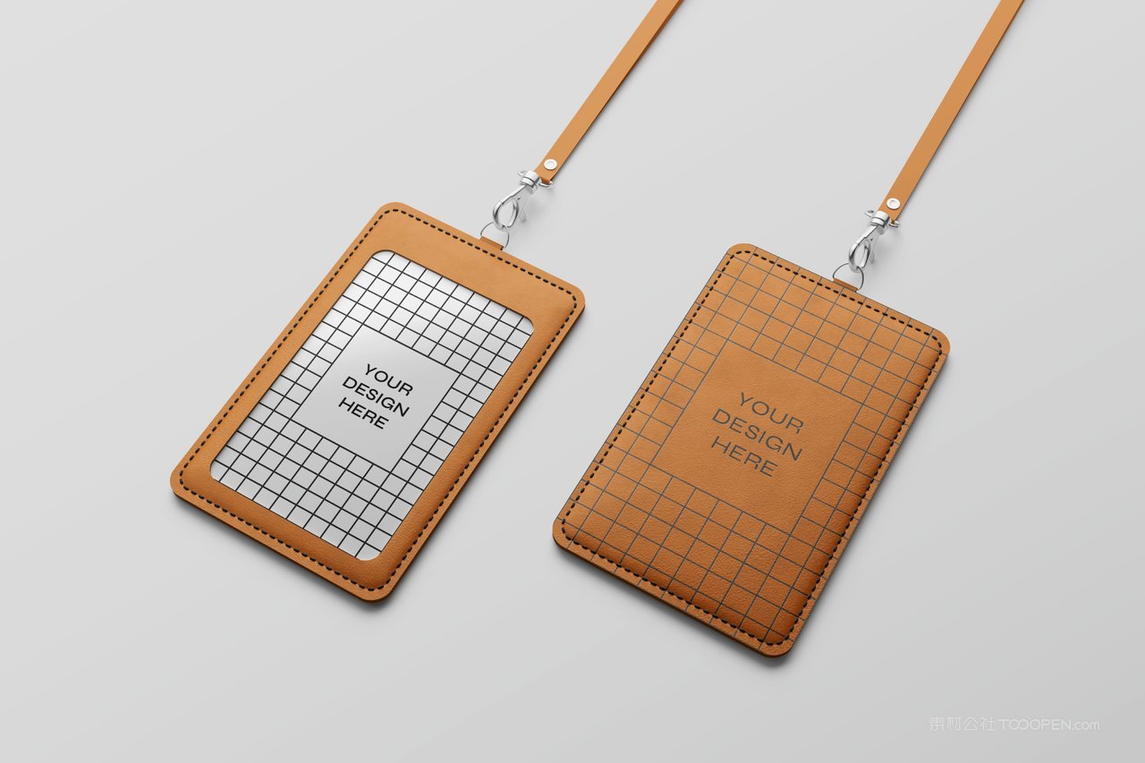 皮革证工牌夹样机