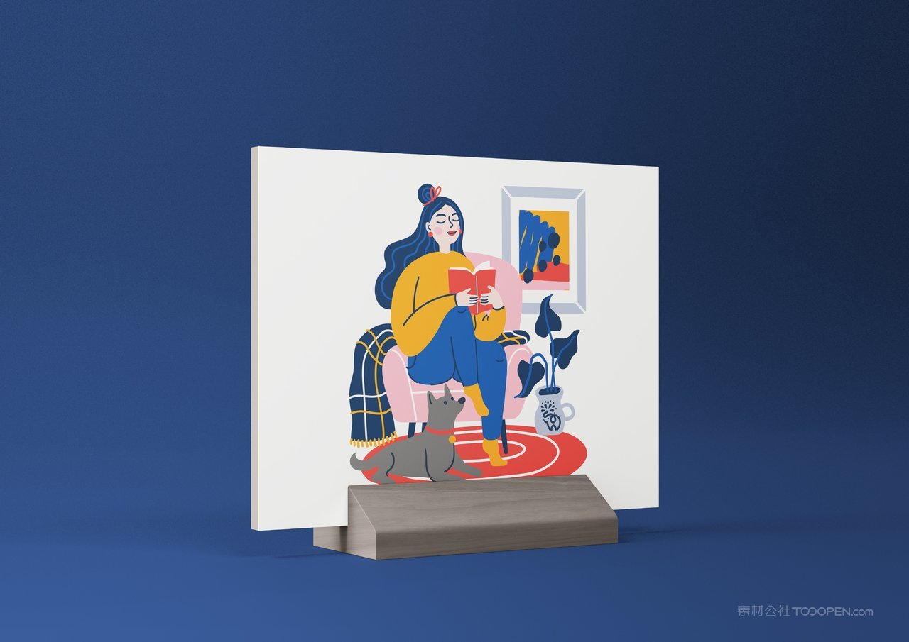 名片夹蓝色品牌vi展示贴图一键样机