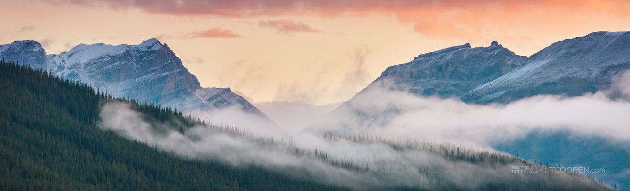 夏季加拿大落基山脉风景如画的山景 (2)