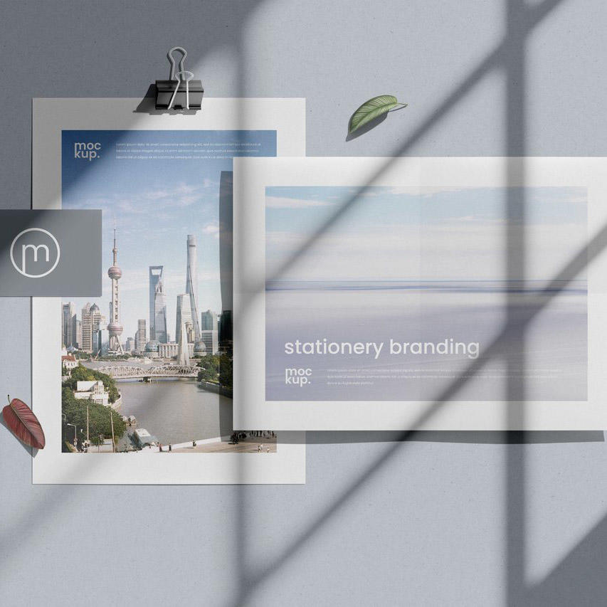 办公信纸a4纸信封高级办公样机 (2)