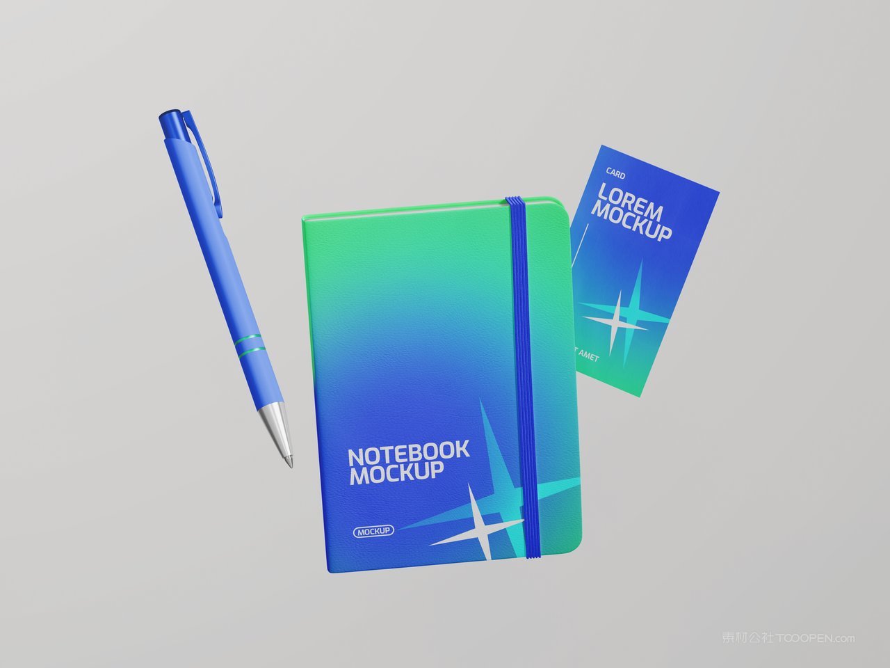 笔记本和笔文具样机