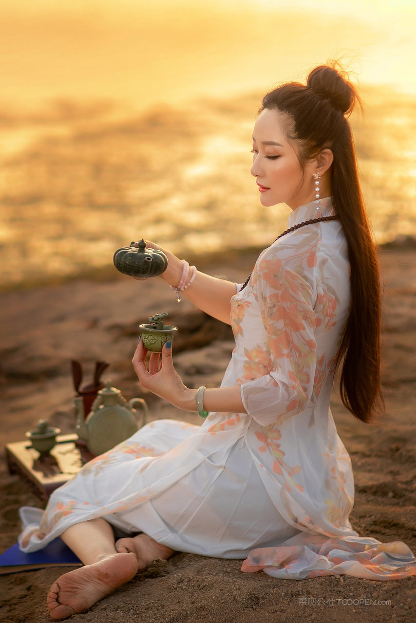 茶艺古风美女写真摄影图片高清
