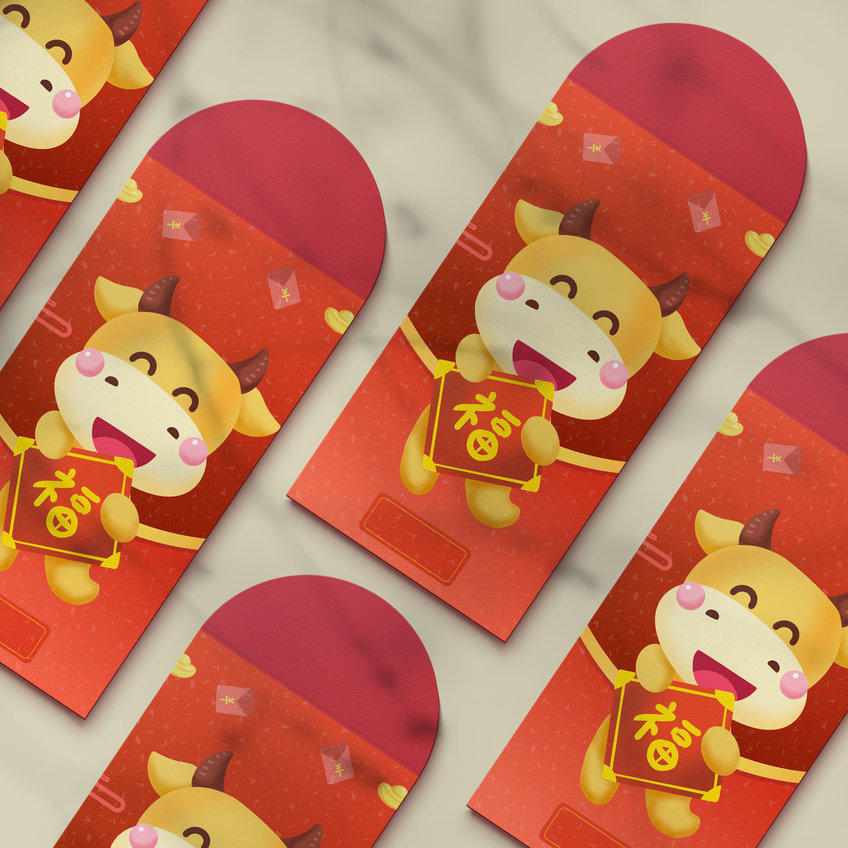 新年喜庆红包贴图样机